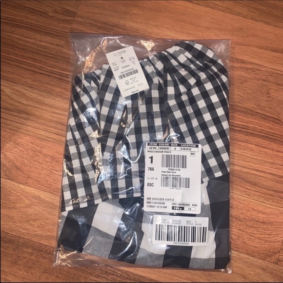 J Crew One Shoulder Ruffle Top Size 6 NWT - Picture 5 of 12